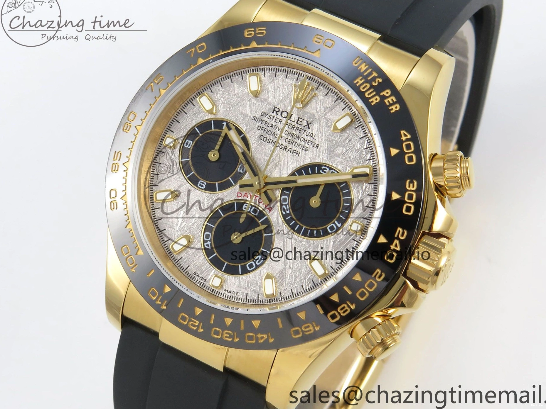 MiroTime 0502 Daytona 116508 YG 3CF 1:1 Best Edition Black Bezel Meteorite Dial on Oysterflex Strap SH4130 V2(Mod Version) Effortless 119
